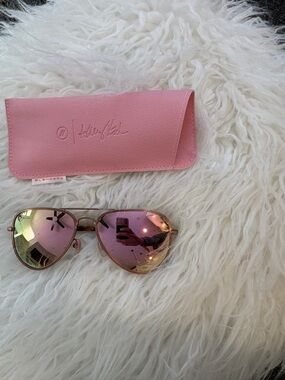 Blenders rose gold Mirrored Aviator Sunglasses